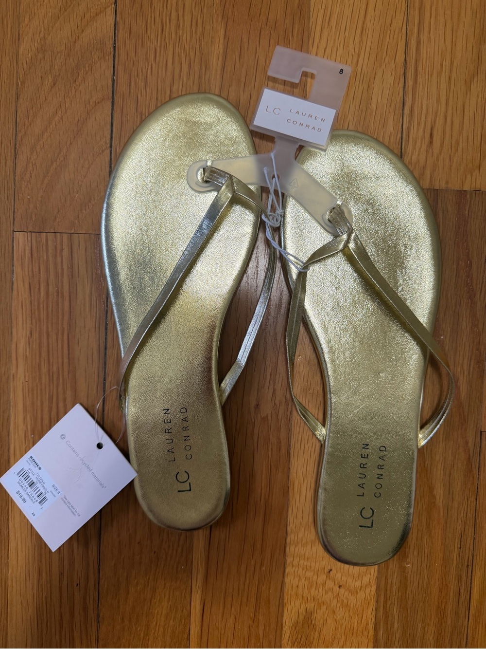 Kohl's Metallic Gold Thong Sandals - Women's